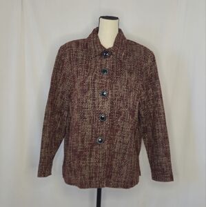 Vintage Joanna Deep Red & Black Tweed Jacket